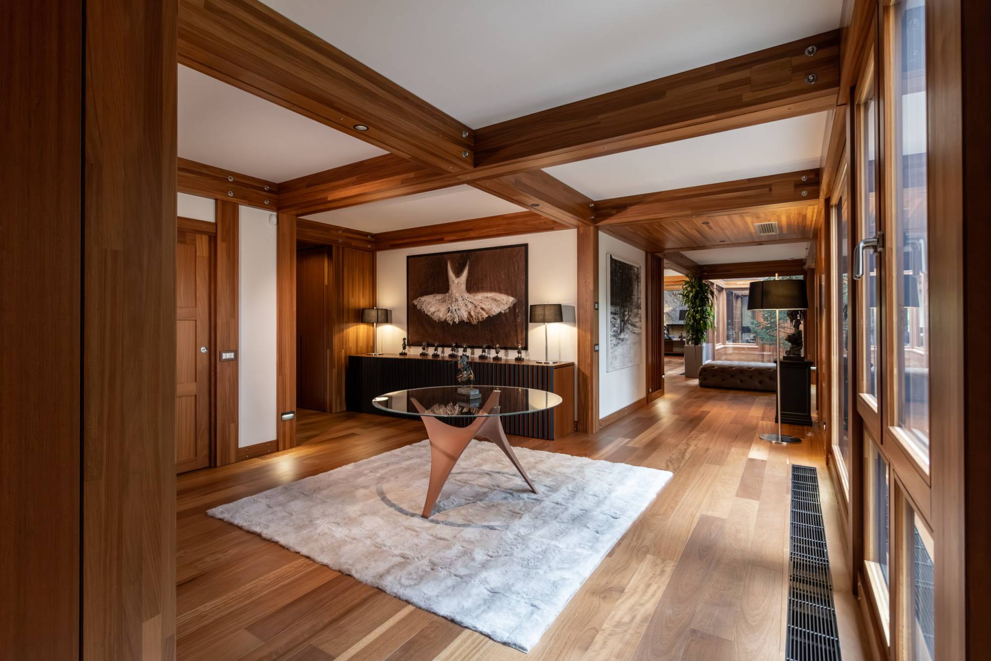 Pagano-house-wood-luxury-villa-boschi-interior-entrance-art