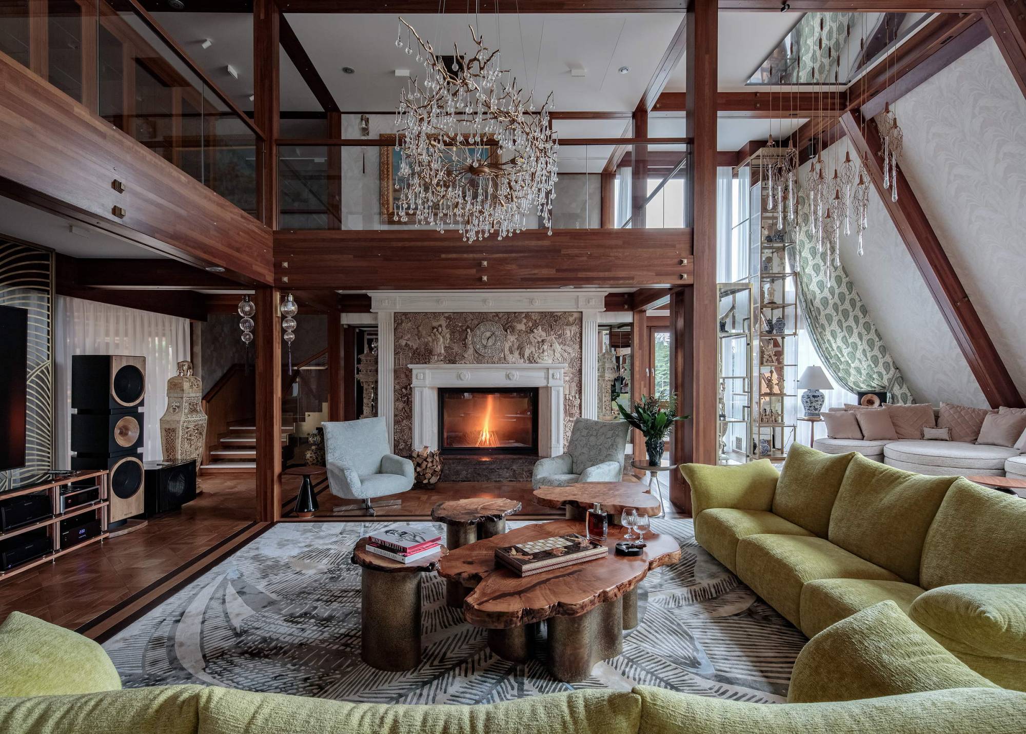 Pagano-house-wood-luxury-worlds-largest-residence-interior-living-fireplace